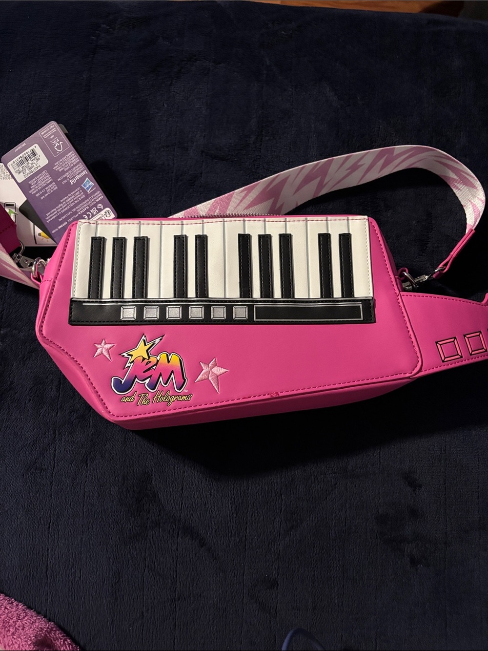 Loungefly Jem and the Holograms Figural Pink Keytar Crossbody Bag NEW